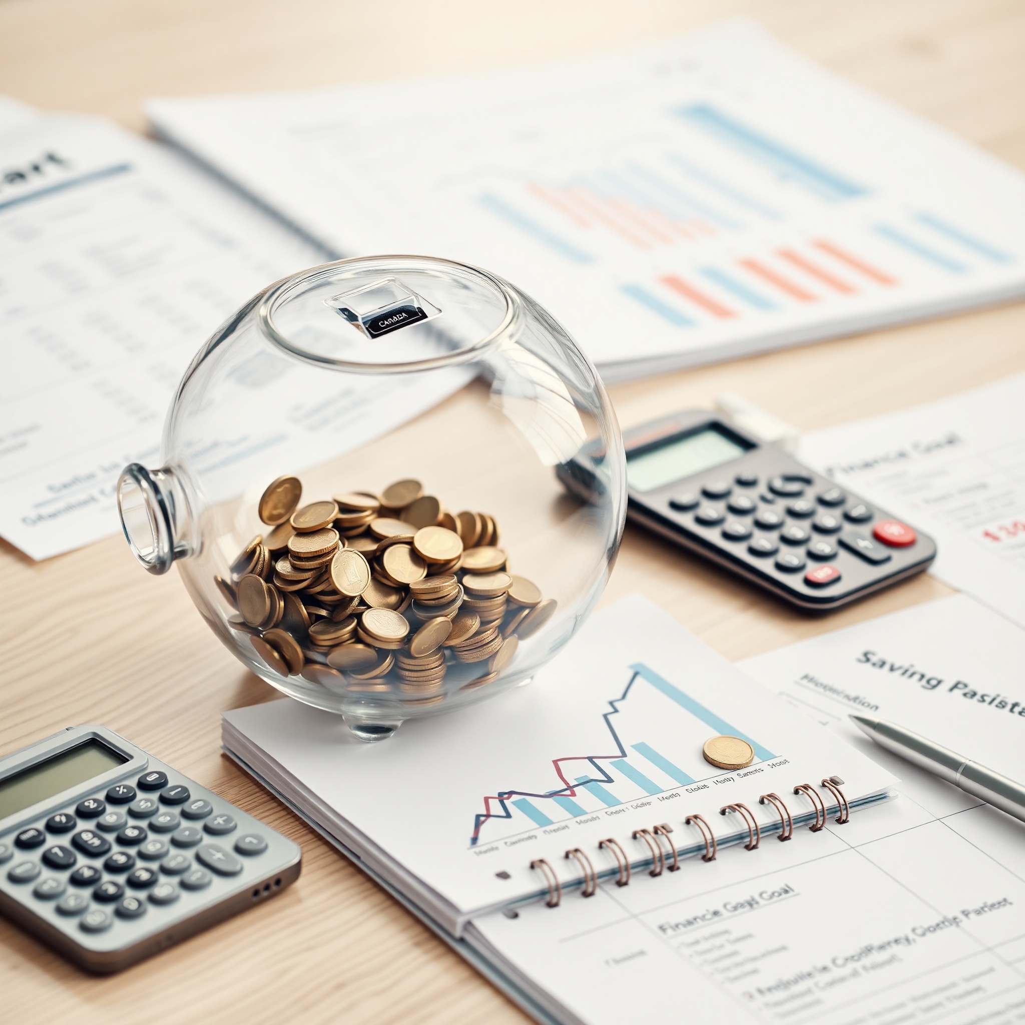 Professional woman reviewing monthly budget spreadsheet at home office desk with calculator and financial documents